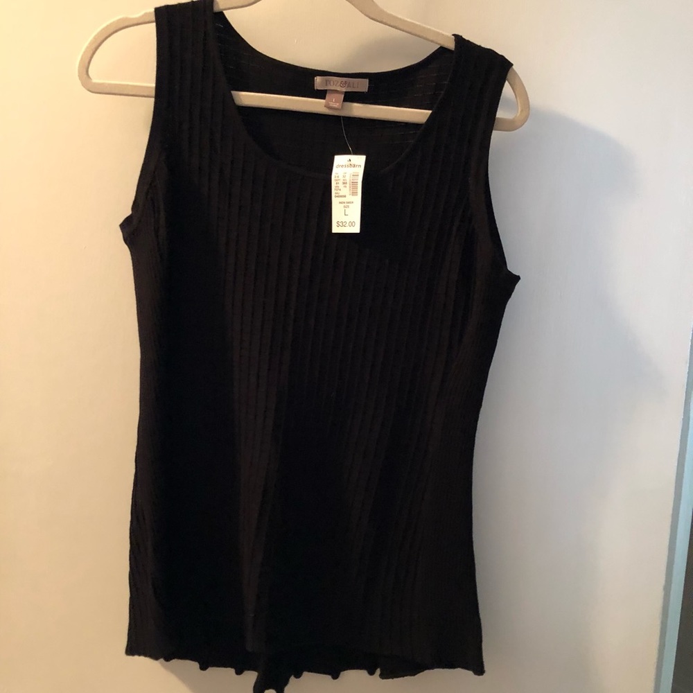 Roz & Ali Women’s Black Sleeveless Sweater Top NWT